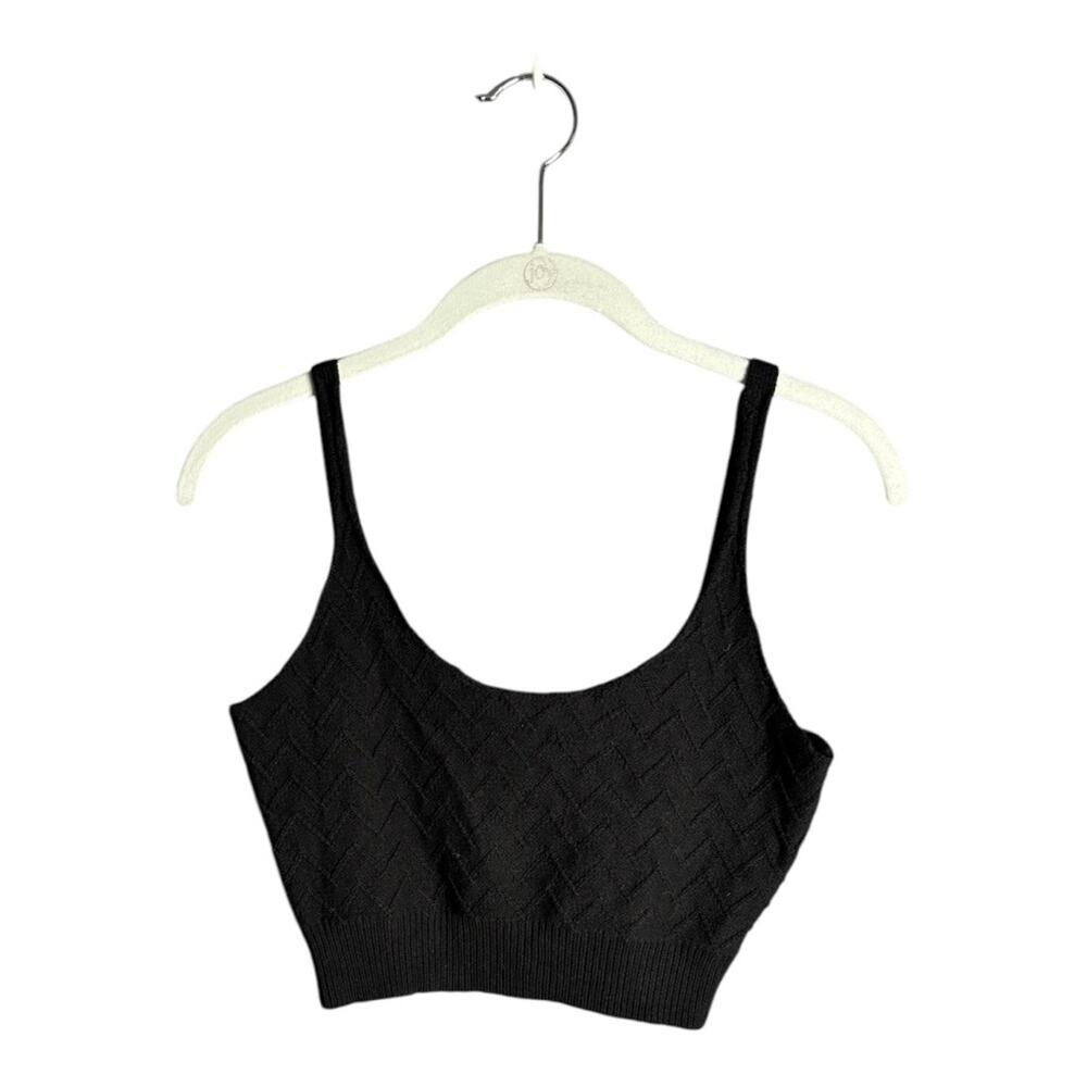 Charlie Holiday Black Cropped Pullover Sweater Tank 6